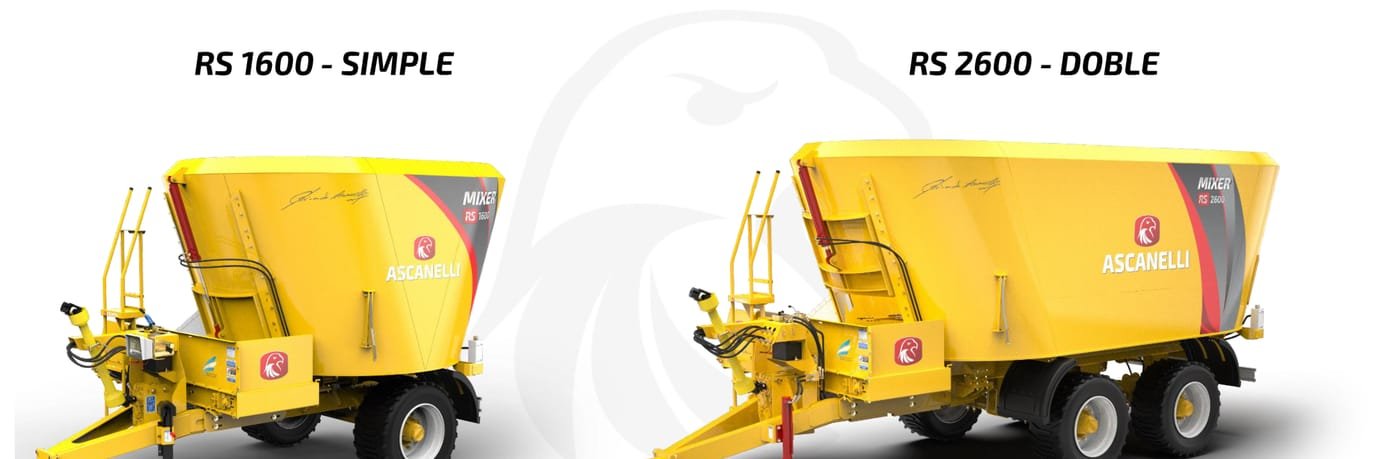 Mixers verticales Ascanelli RS1600 simple y RS2600 doble