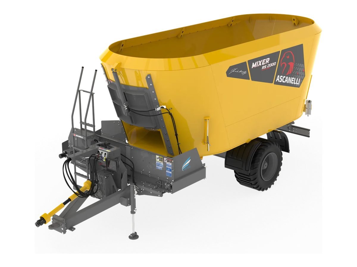 Mixer vertical Ascanelli RS2000 amarillo de dos sinfines y un eje