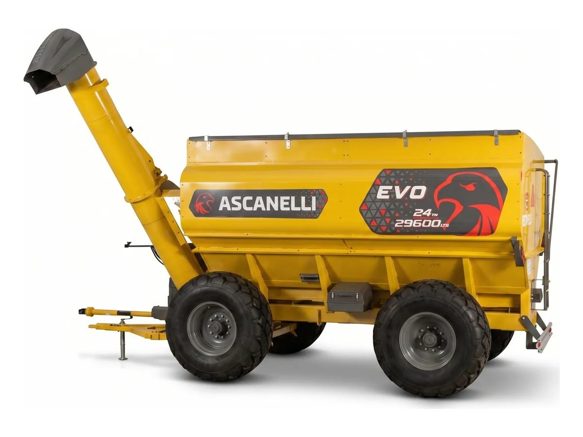 Tolva autodescargable Ascanelli EVO 24 amarilla de 4 ruedas