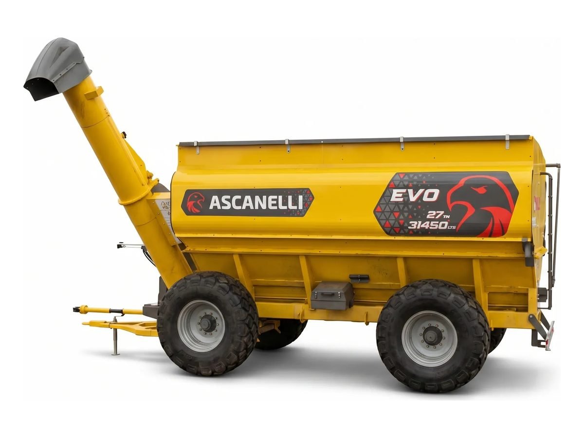Tolva autodescargable Ascanelli EVO 27 amarilla de 4 ruedas