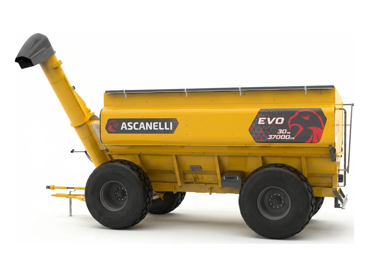 Tolva autodescargable Ascanelli EVO 30 amarilla de 4 ruedas